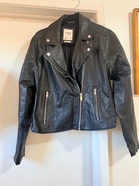 Abercrombie & Fitch Black Leather Biker Jacket
